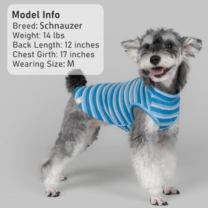 KYEESE 2Pack Waffle Dog Shirt for Medium Large Dogs Striped Dog Sweater