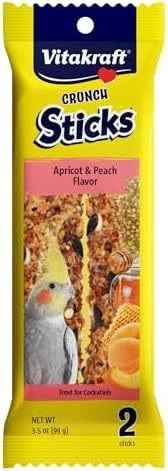 Vitakraft Crunch Sticks Cockatiel Treat Apricot & Peach Flavor - 2 Sticks