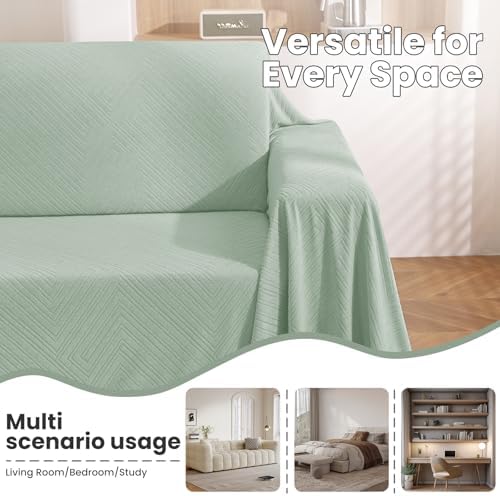 L Shaped Sectional Couch Cover 2 Piece, X-Large, Light Green