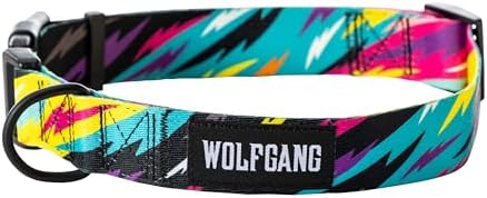 Wolfgang Wide Venture Dog Collar Fuzzytails Print Large