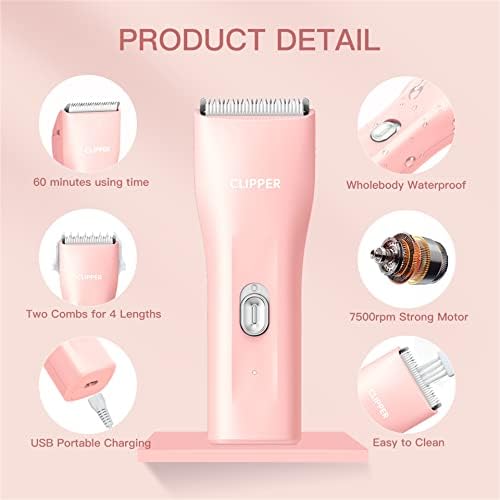 Dog Cat Home Hair Clipper Portable Electric Pet Grooming Kits,Pink,TS006
