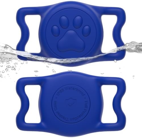 IP68 Waterproof Dog AirTag Holder for Dog Collar, Soft, Stretchy Silicone