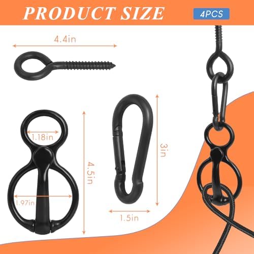 Horse Tie Ring, 4 Sets Blocker Tie Ring for Horse Tack and Supplies, Black