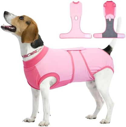 Kuoser Dog Recovery Suit, Female Male Spay Neuter Surgery Suit, Pink, M
