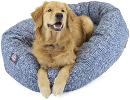 Majestic Pet Bagel Calming Dog Bed, 52 Inch X-Large, Round, Washable, Blue