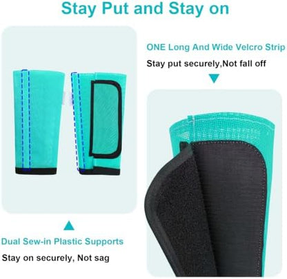 Fly Boots for Horses Set of 4, Equine Loose Fitting Leggings (Mint)