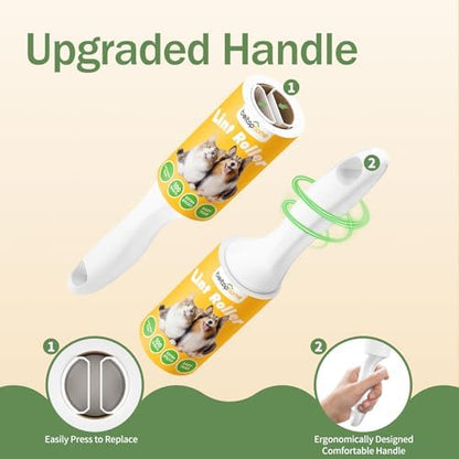 Lint Roller 3 Pack for Pet Hair, 300 Sheets, 3 Handles