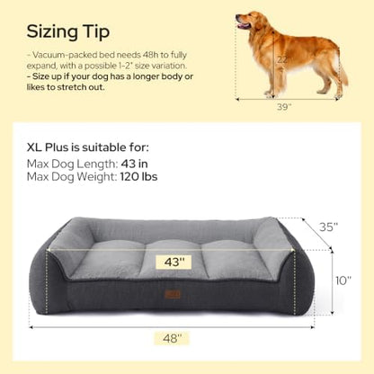 Bedsure SupportMax™ Extra Thick Orthopedic XL Dog Bed for Extra Large Dogs