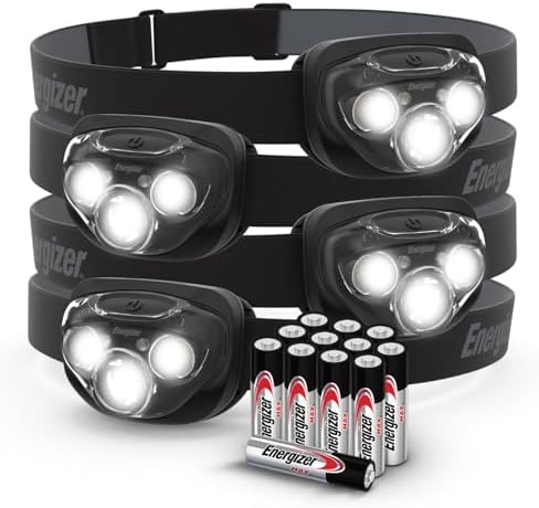 Energizer LED Headlamp PRO (4-Pack), IPX4 Water Resistant Head Light