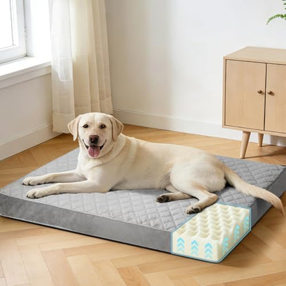 NUPIDA Orthopedic Dog Beds for Extra Large with Washable Cover, 44x32, Grey