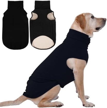 IECOii XXXL Dog Sweater - Snug Dog Turtleneck Sweater, Black,XXX-Large