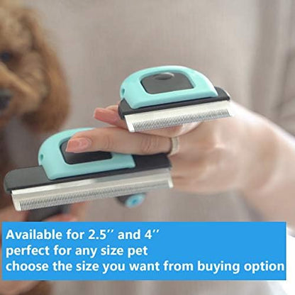 Effective Deshedding Brush and Large Dog Comb - Professional Grooming Tools for Dogs and Cats to Reduce Undercoat Shedding
