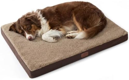 Bedsure Washable Dog Beds Large Sized Dog with Comfy Sherpa, 36x27in Brown