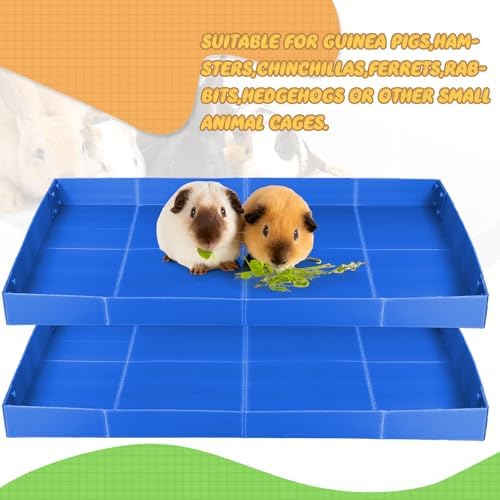 Wenqik 2 Pcs Guinea Pig Cage Liner Corrugated Plastic Base, Blue