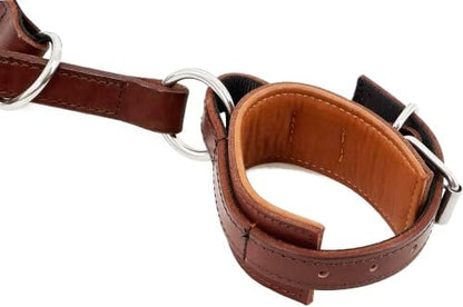 Jeereal Equine 3-Way Heavy Latigo Leather Horse Hobble, Soft Padded with Stainless Steel Hardware, Adjustable, Curbs Pawing and Kicking