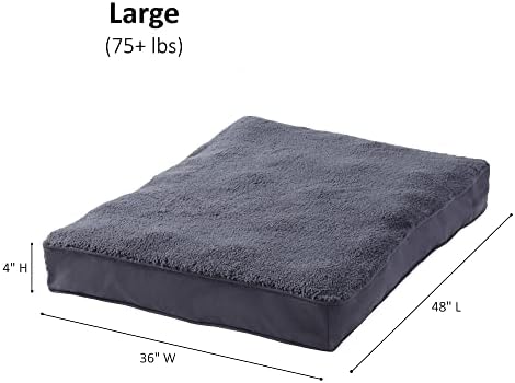 Happy Hounds Daisy Deluxe Supportive Sherpa Dog Bed, Large (48 x 36 in.), Prussian Blue