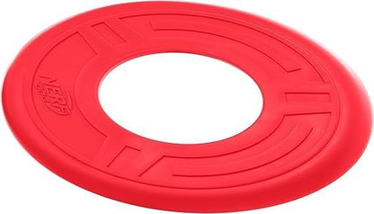 Nerf Dog Atomic Flyer Outdoor Dog Toy, 10 Inch Flying Disc Dog Fetch Toy, Rubber Dog Toy for Medium Dogs and Large Dogs, Red (Pack of 2)