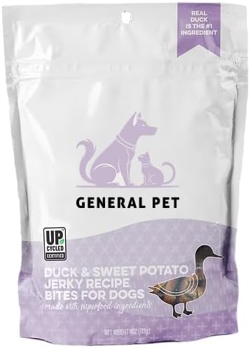 Organic Dog Treats, Duck Flavor, Sweet Potato, 4 Ounces, USDA Organic, Made in USA, for All Breeds and Ages, Training