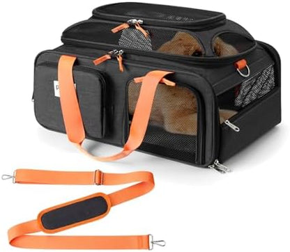 pidipiti 19x13x9 top Expandable pet Carrier, for Small Dog/cat up to 10 lbs
