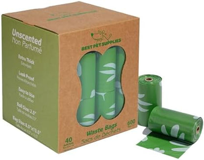 Best Pet Supplies GRS Poop Bags for Dogs - 600 Count, Green, Unscented