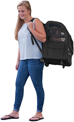 Pet Gear I-GO2 Roller Backpack, XLarge Traveler Plus, Onyx