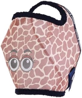 Harrison Howard All Round Mesh Horse Fly Mask UV Protective with Fleece Padded Edging and Fun Prints Forelock Opening Design Mask for Horse Giraffe Medium