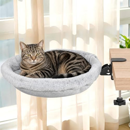 Acools Double Cat Desk Bed for 2 Cats, 360° Rotating Desk Cat Bed, 80 lb (Desk Cat Bed - Single)