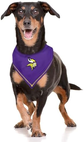 Pets First NFL Minnesota Vikings TIE Bandana, Size Large/X-Large. Dog Bandana Scarf Bib for Pet Cat Dog. The Ultimate Game-Day, Party Bandana