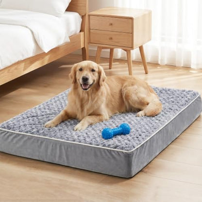 WNPETHOME Orthopedic Waterproof Large Dog Crate Bed for Senior Dogs, Grey