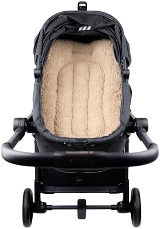 Easy Wash Dog Stroller Mat, Durable Orthopedic Pet Stroller Cushion for Dogs & Cats, Ergonomic Pad for Pet Cart, Ideal Accessories & Pads for Comfortable Rides (Mocha Beige, XS)