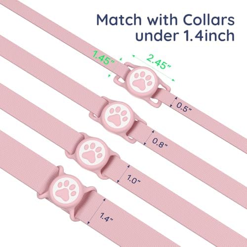 IP68 Waterproof Dog AirTag Holder for Dog Collar, Soft, Stretchy Silicone