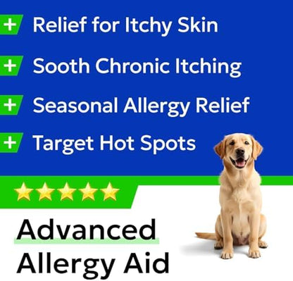Dog Allergy Relief Chews - Skin Health & Anti-Itch Supplement with Omega-3