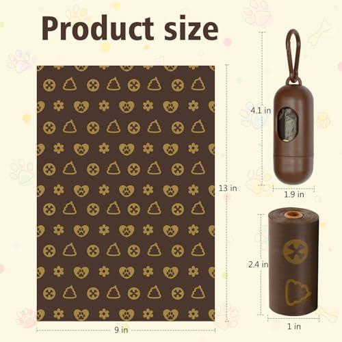 Dog Poop Bags with Dispenser 18 Rolls 270 Count Pet Waste Bags Strong Thick