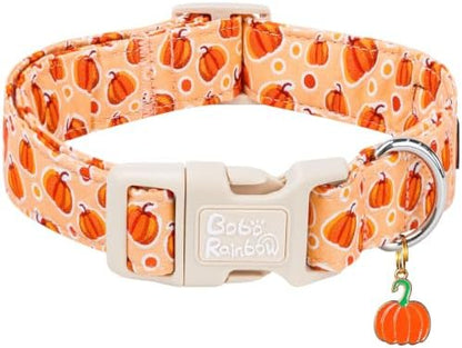 Fall Cute Orange Pumpkin Dog Collar Adjustable for X-Small Dog