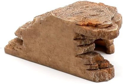 Gecko Hide Shale Scape Step Ledge, Reptile Cave Hideout Tank Accessories Decorations, Great for Reptiles, Amphibians, Leopard Gecko, Lizard, Frogs, Turtle (Small-7.3 * 4.4 * 3)