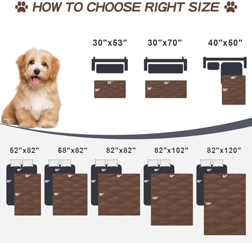Smiry Waterproof Dog Bed Cover, Reversible Pet Blanket for Sofa Couch