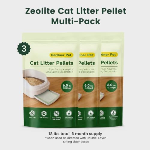 Gardner Pet Zeolite Cat Litter Pellets 18 Lbs (6 Lbs x 3 Pack)