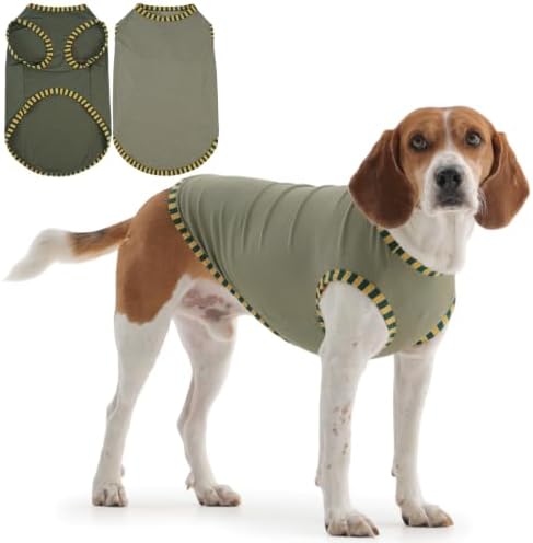 IECOii 2 Pack Dog Surgery Recovery Shirt Sleeveless Lightweight Dog Tshirt