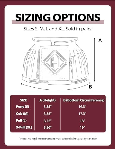 Harrison Howard Rubber Bell Boots for Horses, Hoof Overreach Protection for Horses, w/Upgraded Leather Touch Tape
