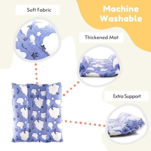 Rabbit Bed with Pillows, Dual-Sided 17"x15" Washable Lounger Pad