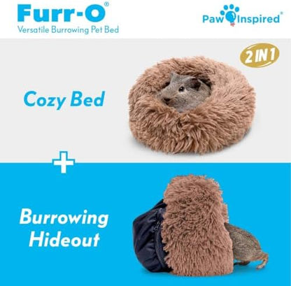 Paw Inspired Furr-O Burrowing Pet Bed Enrichment, Removable Base, Beige