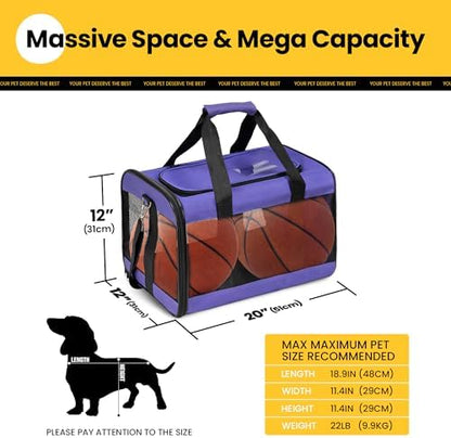 Conlun Dog Carrier Soft Sided, Large Cat Carrier,Purple L