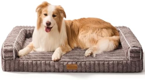 Orthopedic Large Dog Bed Furry Pet Bed, Washable Cover 48''X30''