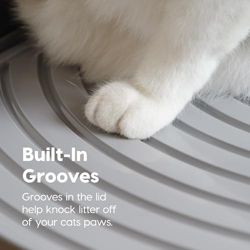 IRIS USA Large Top Entry Cat Litter Box, Hooded Privacy, Black/Gray
