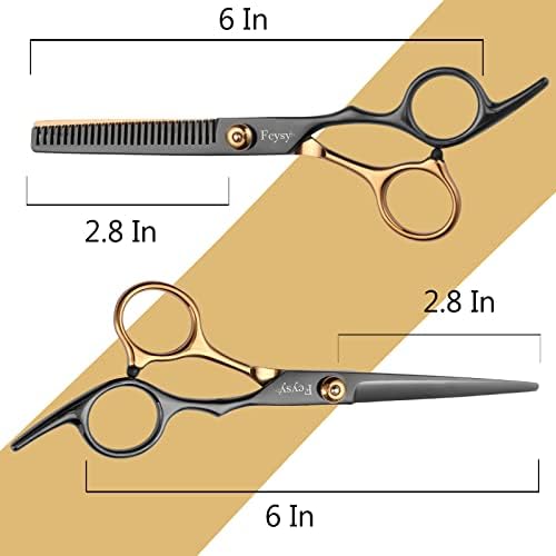 Hair Scissors Barber Shears Set, Fcysy Professional Hair Cutting Kit, Haircut Thinning Shears for Haircutting, Hairdresser Trimming Scissors Tools for Men Women Pet