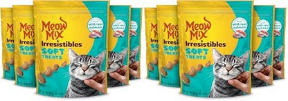 Meow Mix Irresistibles Soft Cat Treats Made With Real Salmon,3 Oz. Pouch,(Pack of 10)