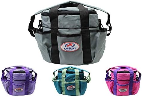 Derby Originals Premium Comfort Large Horse Grooming Supply Tote Bag for Organization Grey/Black
