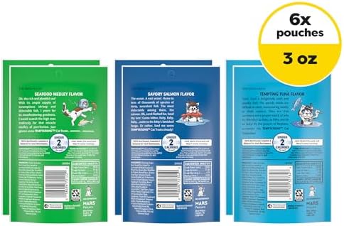 Temptations Classic Crunchy Cat Treats, Seafood Lovers, 3 oz, 6 Pack