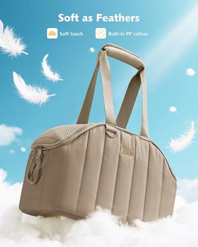 Pecute Dog Purse Carrier, Lightweight Dog Carriers for Small Dogs,XL,Khaki