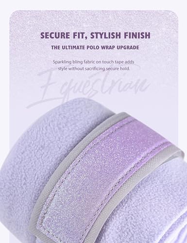 Harrison Howard Horse Polo Wraps Upgrade with Bling Leg Wraps for Horses 4-Pack Fleece Leg Wraps Stable Supplies Lavender L